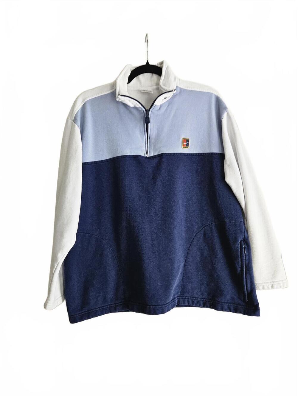 Vintage 1990's Nike Challenge Court half-zip Fleece Pullover  Size L (14-16)